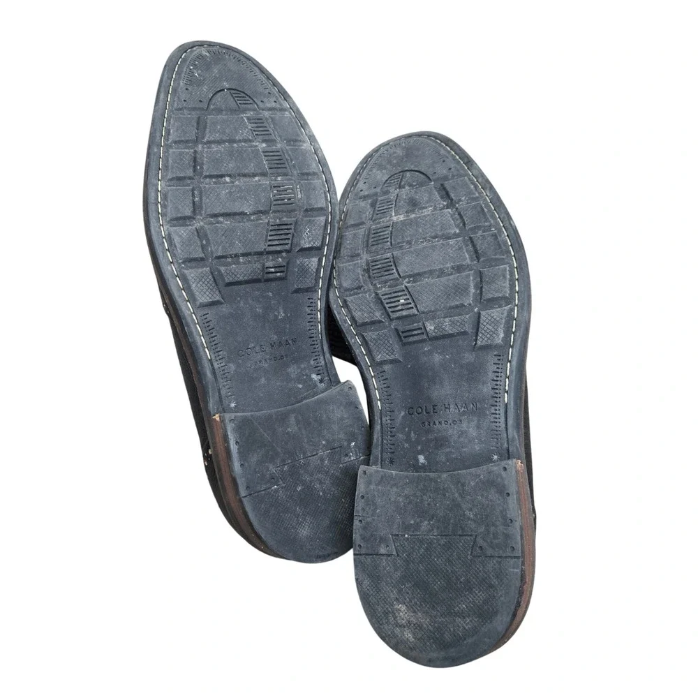 Cole Haan Grand OS Warren Welt Wingtip‎ Oxford Shoes Black Pebbled Leather 9.5